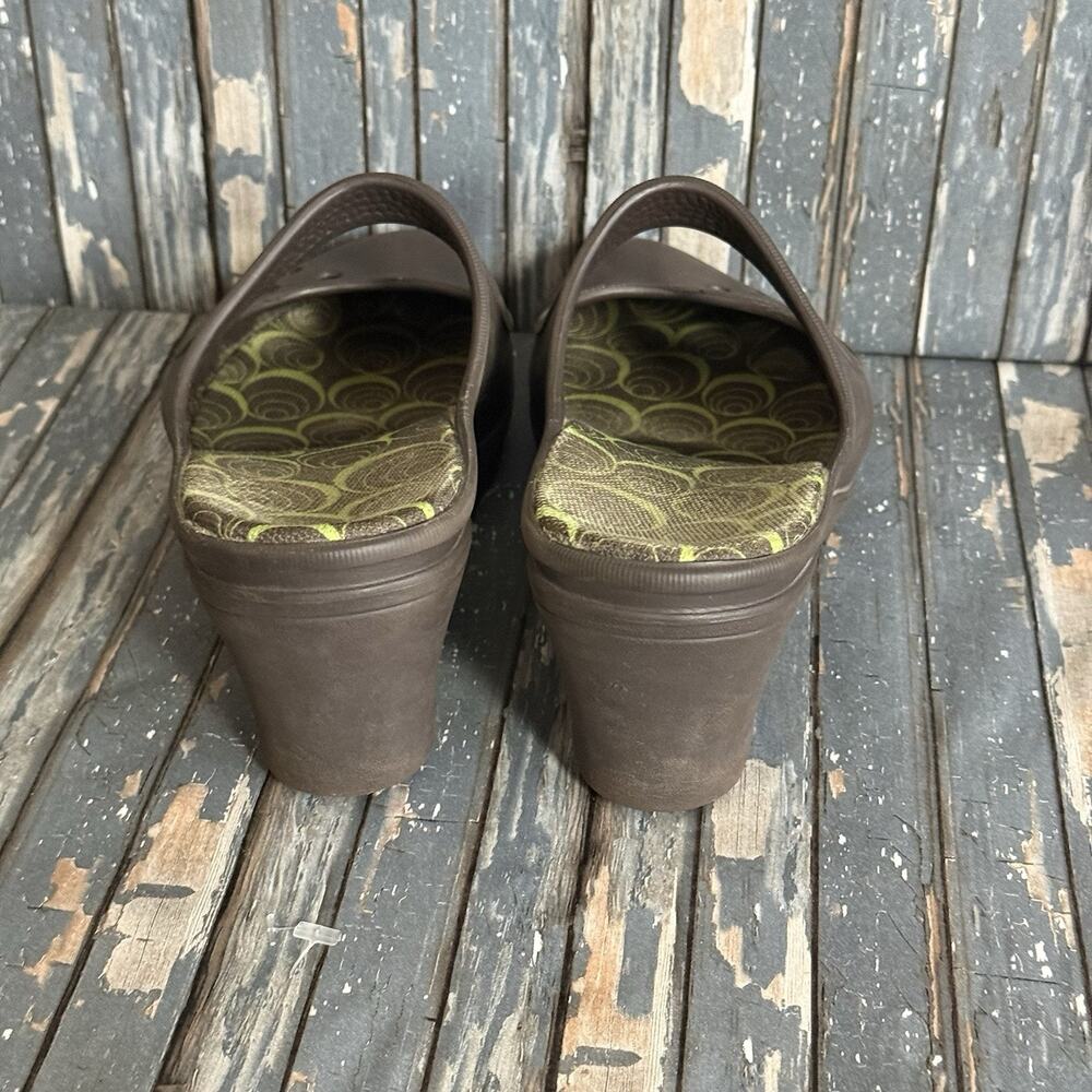 Crocs Frances Size 9 Brown Wedge Mary Jane Slip On Mules Slides Heeled - Picture 4 of 9